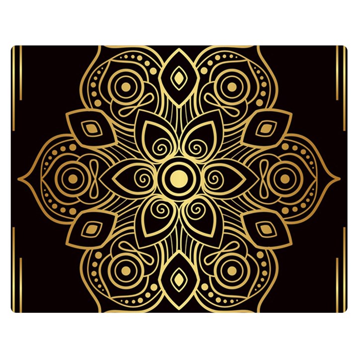 Luxury Golden Mandala Background Double Sided Flano Blanket (Medium) 