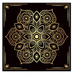 Luxury Golden Mandala Background Large Satin Scarf (square) by Wegoenart