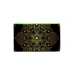 Luxury Golden Mandala Background Cosmetic Bag (xs) by Wegoenart