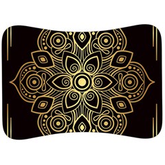 Luxury Golden Mandala Background Velour Seat Head Rest Cushion by Wegoenart