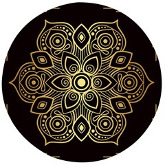 Luxury Golden Mandala Background Wooden Bottle Opener (round) by Wegoenart