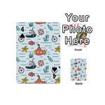 Cartoon Nautical Seamless Background Playing Cards 54 Designs (Mini) Front - Spade4