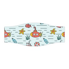 Cartoon Nautical Seamless Background Stretchable Headband by Wegoenart