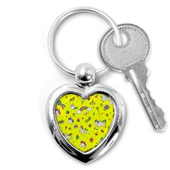 Pattern Unicorns Mermaids Horses Girlish Things Key Chain (heart) by Wegoenart