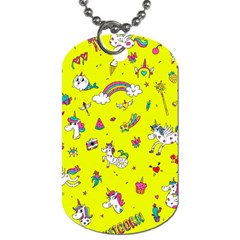 Pattern Unicorns Mermaids Horses Girlish Things Dog Tag (one Side) by Wegoenart