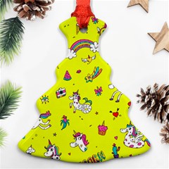 Pattern Unicorns Mermaids Horses Girlish Things Christmas Tree Ornament (two Sides) by Wegoenart