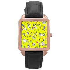 Pattern Unicorns Mermaids Horses Girlish Things Rose Gold Leather Watch  by Wegoenart