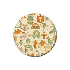 Egypt Seamless Pattern Rubber Round Coaster (4 Pack)  by Wegoenart