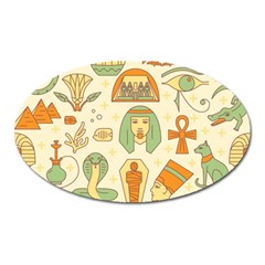 Egypt Seamless Pattern Oval Magnet by Wegoenart