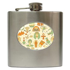 Egypt Seamless Pattern Hip Flask (6 Oz) by Wegoenart