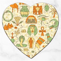 Egypt Seamless Pattern Jigsaw Puzzle (heart) by Wegoenart