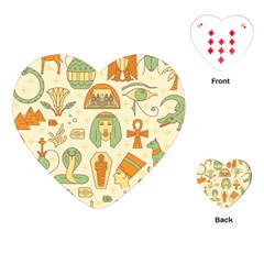 Egypt Seamless Pattern Playing Cards Single Design (heart) by Wegoenart