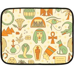 Egypt Seamless Pattern Fleece Blanket (mini) by Wegoenart