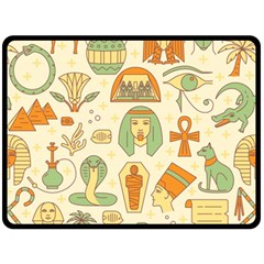 Egypt Seamless Pattern Fleece Blanket (large)  by Wegoenart