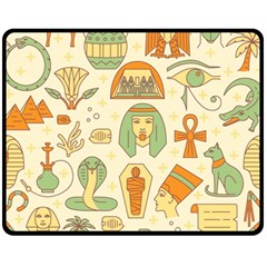 Egypt Seamless Pattern Fleece Blanket (medium)  by Wegoenart