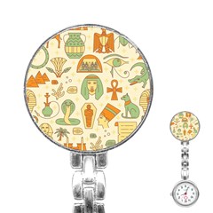 Egypt Seamless Pattern Stainless Steel Nurses Watch by Wegoenart