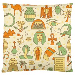 Egypt Seamless Pattern Large Flano Cushion Case (two Sides) by Wegoenart