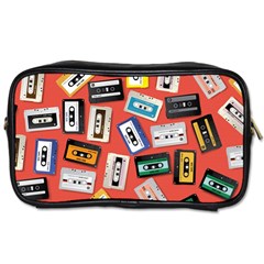 Vintage Retro Cassette Tape Pattern Design Template Toiletries Bag (two Sides) by Wegoenart