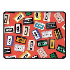 Vintage Retro Cassette Tape Pattern Design Template Fleece Blanket (small) by Wegoenart