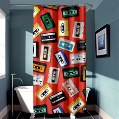 Vintage Retro Cassette Tape Pattern Design Template Shower Curtain 36  X 72  (stall)  by Wegoenart