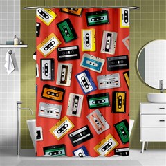 Vintage Retro Cassette Tape Pattern Design Template Shower Curtain 48  X 72  (small)  by Wegoenart