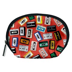 Vintage Retro Cassette Tape Pattern Design Template Accessory Pouch (medium)