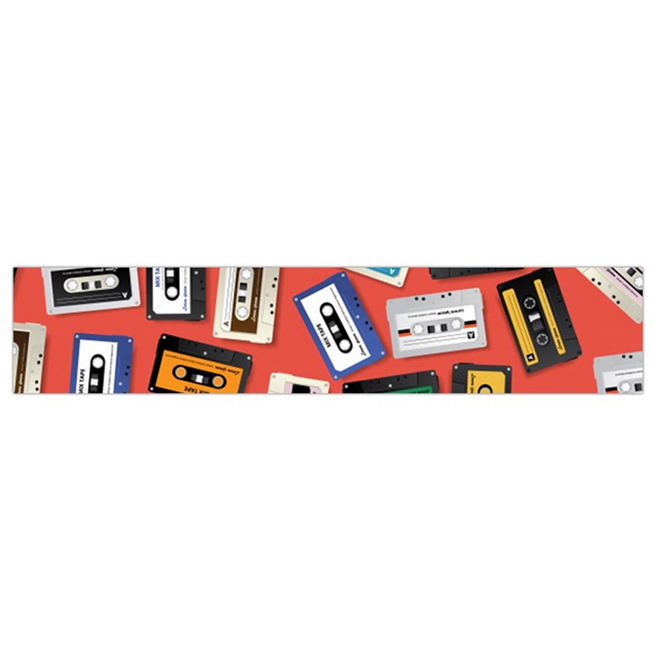 Vintage Retro Cassette Tape Pattern Design Template Small Flano Scarf