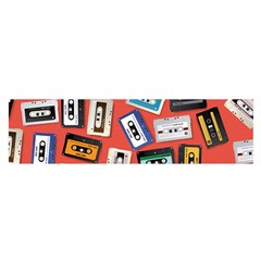 Vintage Retro Cassette Tape Pattern Design Template Satin Scarf (oblong) by Wegoenart