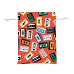 Vintage Retro Cassette Tape Pattern Design Template Lightweight Drawstring Pouch (S) Front