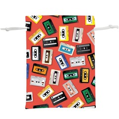 Vintage Retro Cassette Tape Pattern Design Template  Lightweight Drawstring Pouch (xl) by Wegoenart