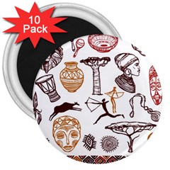 Africa Doodle Set 3  Magnets (10 pack) 