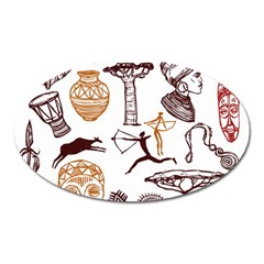 Africa Doodle Set Oval Magnet