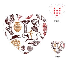 Africa Doodle Set Playing Cards Single Design (Heart)