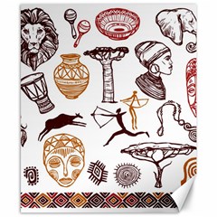 Africa Doodle Set Canvas 8  x 10 