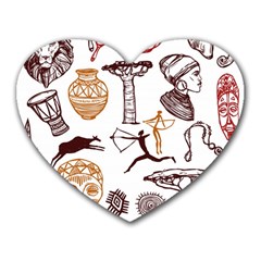 Africa Doodle Set Heart Mousepads