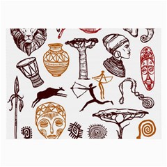 Africa Doodle Set Large Glasses Cloth