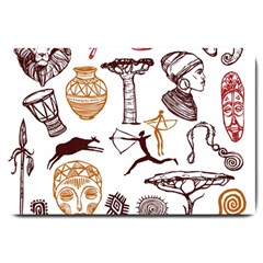 Africa Doodle Set Large Doormat  by Wegoenart