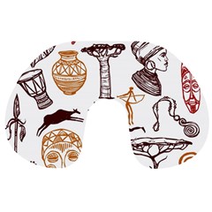 Africa Doodle Set Travel Neck Pillow by Wegoenart