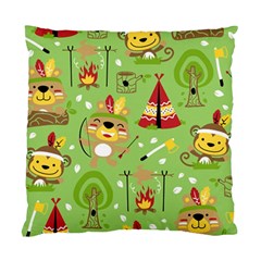 Cartoon Animals Indian Tribes Seamless Pattern Vector Standard Cushion Case (Two Sides)