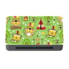 Cartoon Animals Indian Tribes Seamless Pattern Vector Memory Card Reader with CF