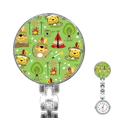 Cartoon Animals Indian Tribes Seamless Pattern Vector Stainless Steel Nurses Watch