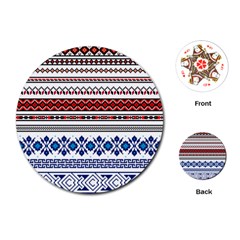 Illustration Ukrainian Folk Seamless Pattern Ornament Ethnic Ornament Border Element Playing Cards Single Design (round)