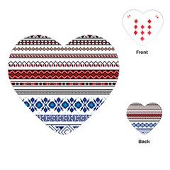 Illustration Ukrainian Folk Seamless Pattern Ornament Ethnic Ornament Border Element Playing Cards Single Design (heart) by Wegoenart