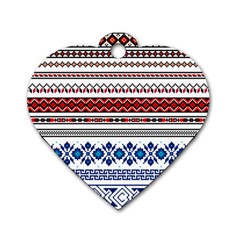 Illustration Ukrainian Folk Seamless Pattern Ornament Ethnic Ornament Border Element Dog Tag Heart (two Sides) by Wegoenart