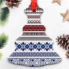 Illustration Ukrainian Folk Seamless Pattern Ornament Ethnic Ornament Border Element Christmas Tree Ornament (two Sides)