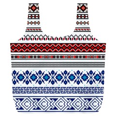 Illustration Ukrainian Folk Seamless Pattern Ornament Ethnic Ornament Border Element Full Print Recycle Bag (xl) by Wegoenart