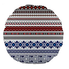 Illustration Ukrainian Folk Seamless Pattern Ornament Ethnic Ornament Border Element Large 18  Premium Flano Round Cushions by Wegoenart