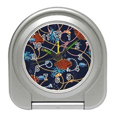 Vector Illustration Seamless Pattern With Corals Animal Trasure Marine Motif Sailor Mood Design Naut Travel Alarm Clock