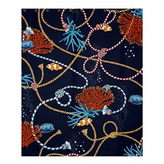 Vector Illustration Seamless Pattern With Corals Animal Trasure Marine Motif Sailor Mood Design Naut Shower Curtain 60  X 72  (medium)  by Wegoenart