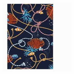 Vector Illustration Seamless Pattern With Corals Animal Trasure Marine Motif Sailor Mood Design Naut Large Garden Flag (two Sides) by Wegoenart